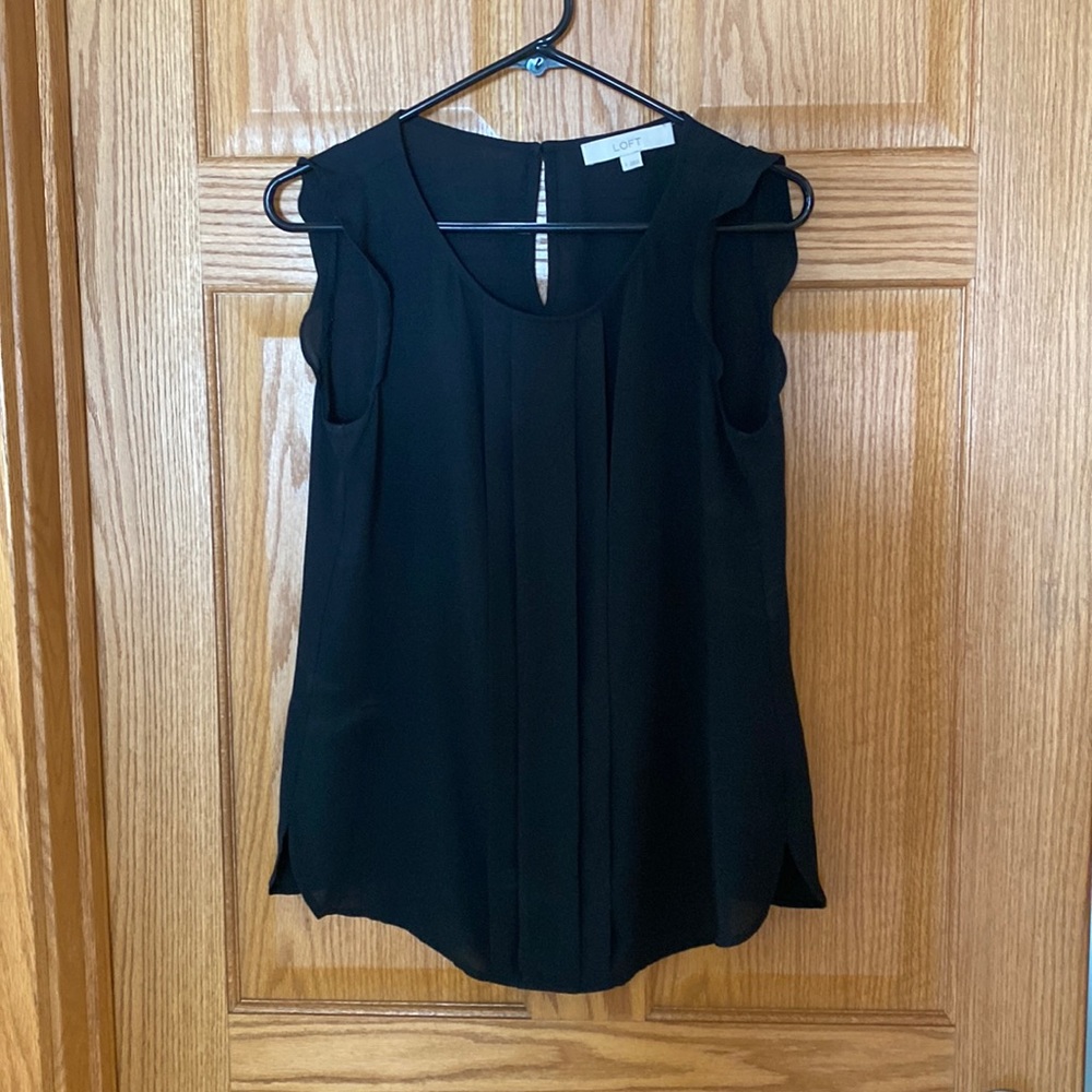 Black flutter sleeve top